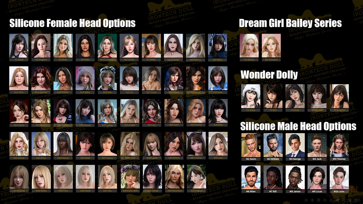 Irontech doll ラブドールヘッド一覧