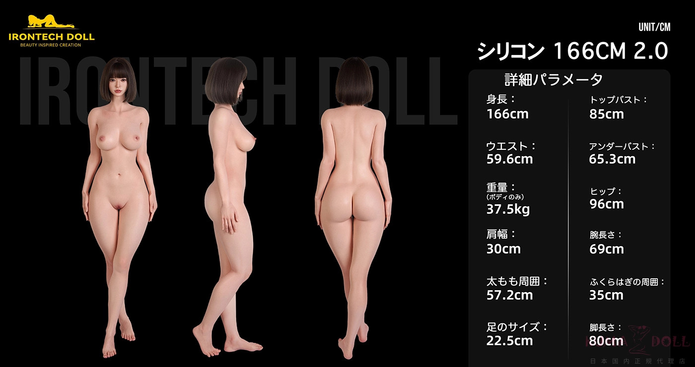 シリコン 166CM 2.0 ボディ三面図