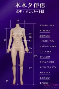 148cm Dカップラブドール身体