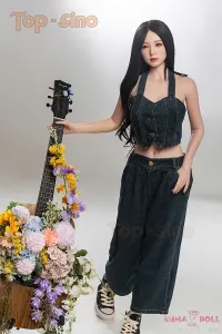 カジュアル可愛いジーンズスカートスタイルのフルシリコン製ドール