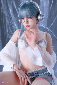 MD DOLL 159cm ラブドール 青髪 メガネ ヘッドホン 美少女