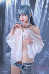 Faye 高精細顔 ブルーヘア ヘッドホン 美少女 lovedoll