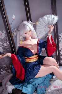 YFDOLL 紺色の着物ドレス 和風美少女 リアル ドール 霜降