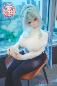 手描きメイク 愛くるしい瞳 アニメ顔 ラブドール 巨乳 雪女