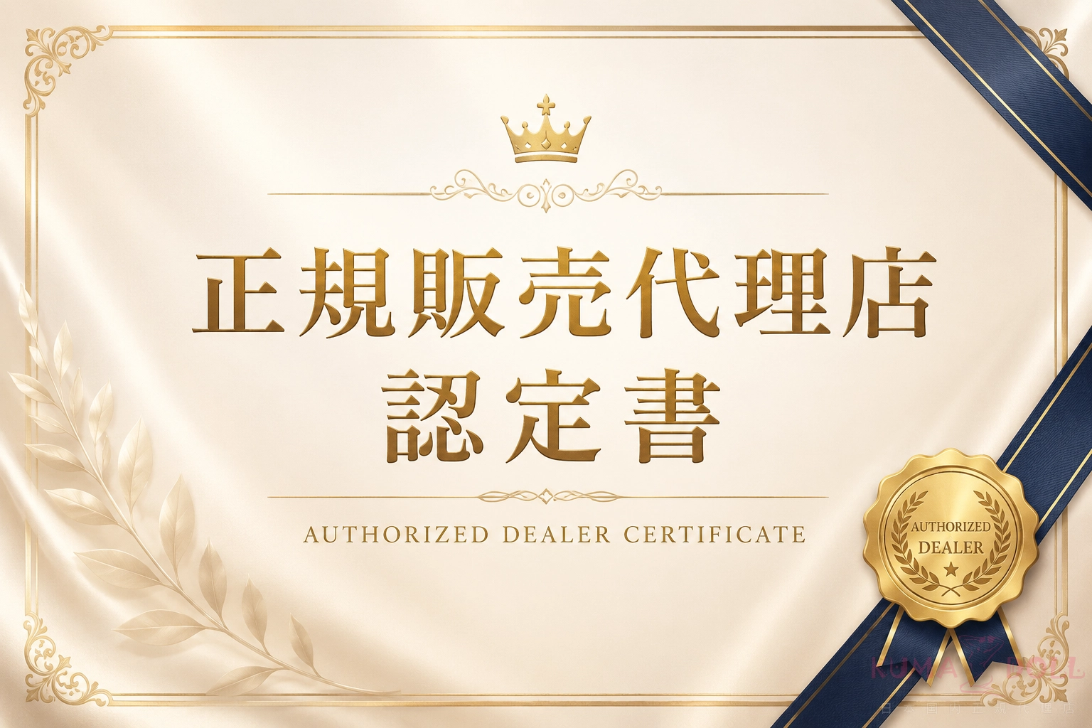 kumadoll 正規販売代理店認定書