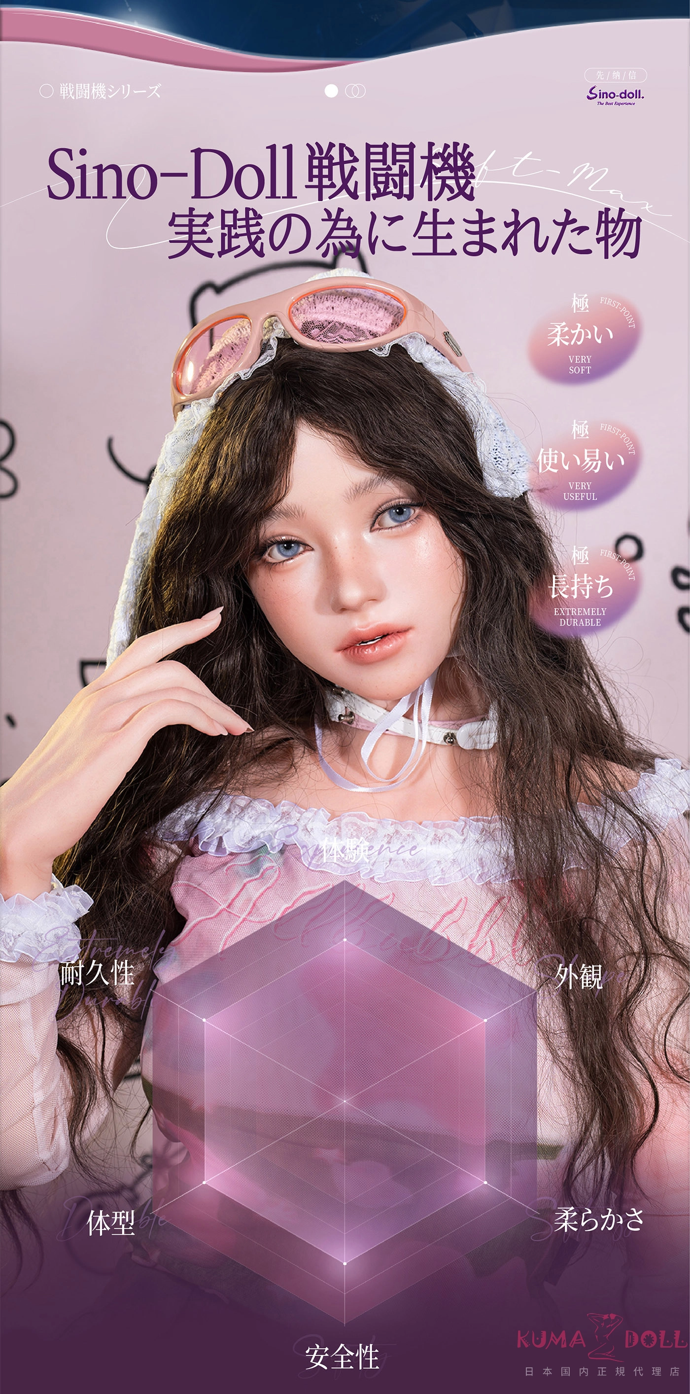 Sino Doll 戦闘機 164cm Fカップ 凛月 s66メイク② シームレスラブドール 詳細紹介①